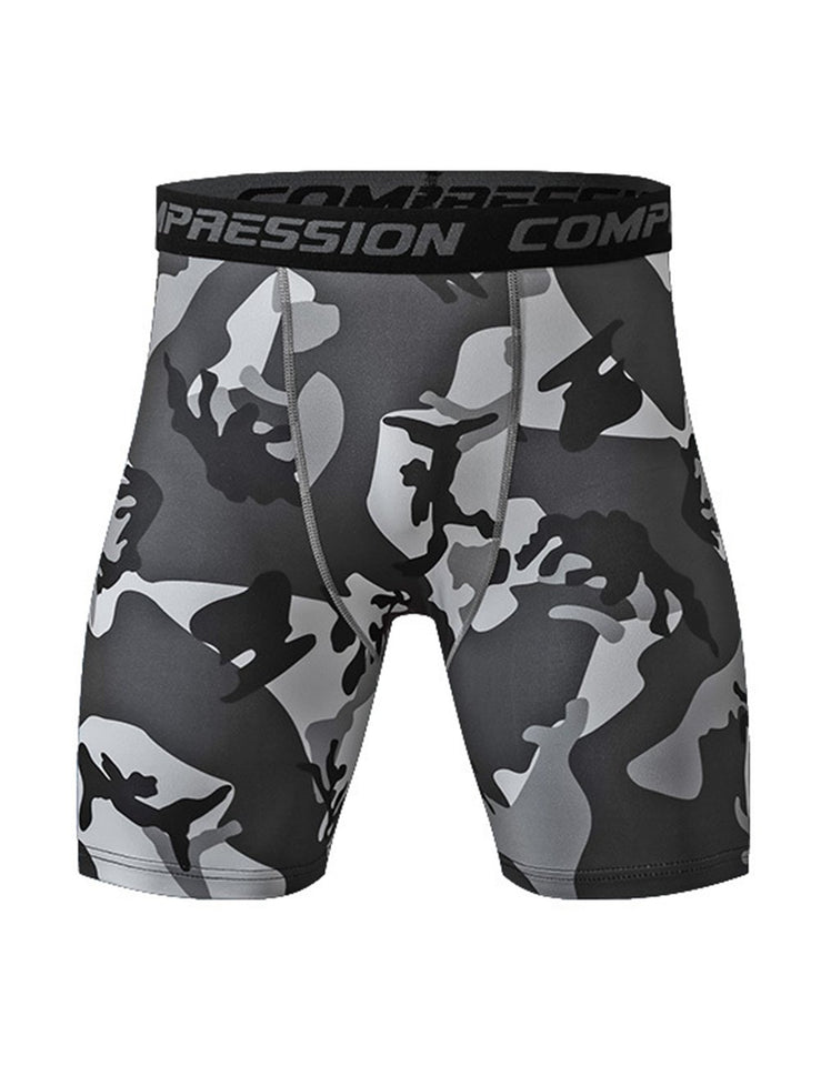 Zehui Pantalones cortos deportivos, ajustados de la aptitud de los deportes de los hombres Pantalones de camuflaje de la formación transpirable de secado rápido de la aptitud