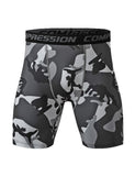 Zehui Pantalones cortos deportivos, ajustados de la aptitud de los deportes de los hombres Pantalones de camuflaje de la formación transpirable de secado rápido de la aptitud