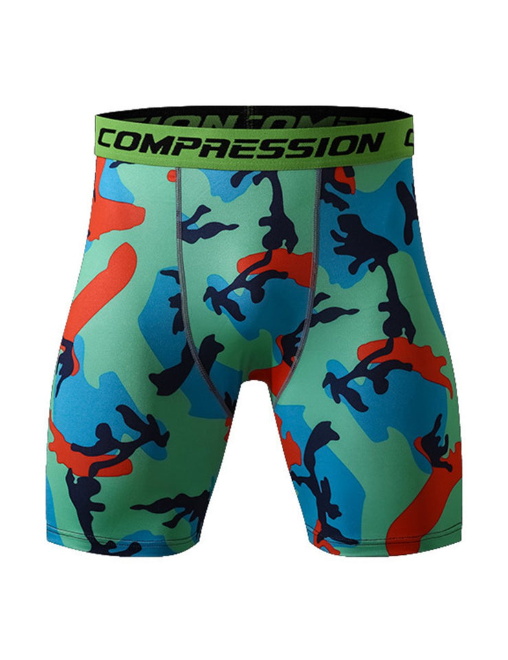 Zehui Pantalones cortos deportivos, ajustados de la aptitud de los deportes de los hombres Pantalones de camuflaje de la formación transpirable de secado rápido de la aptitud