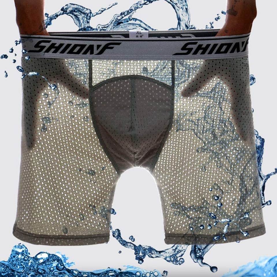 Bragas Deportivas para Hombres Boxer con Agujero De Malla De Hielo para Hombres Plus Piernas De Desgaste De Ajuste Largo Pantalones De Gran Tamaño (5 Piezas),XXXL
