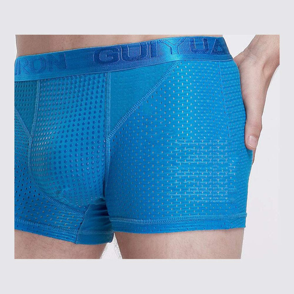 Guotail Calzoncillos de Seda de turmalina Transpirable para Hombres Ropa Interior Sexy Terapia magnética Boxeador,Black,XXL
