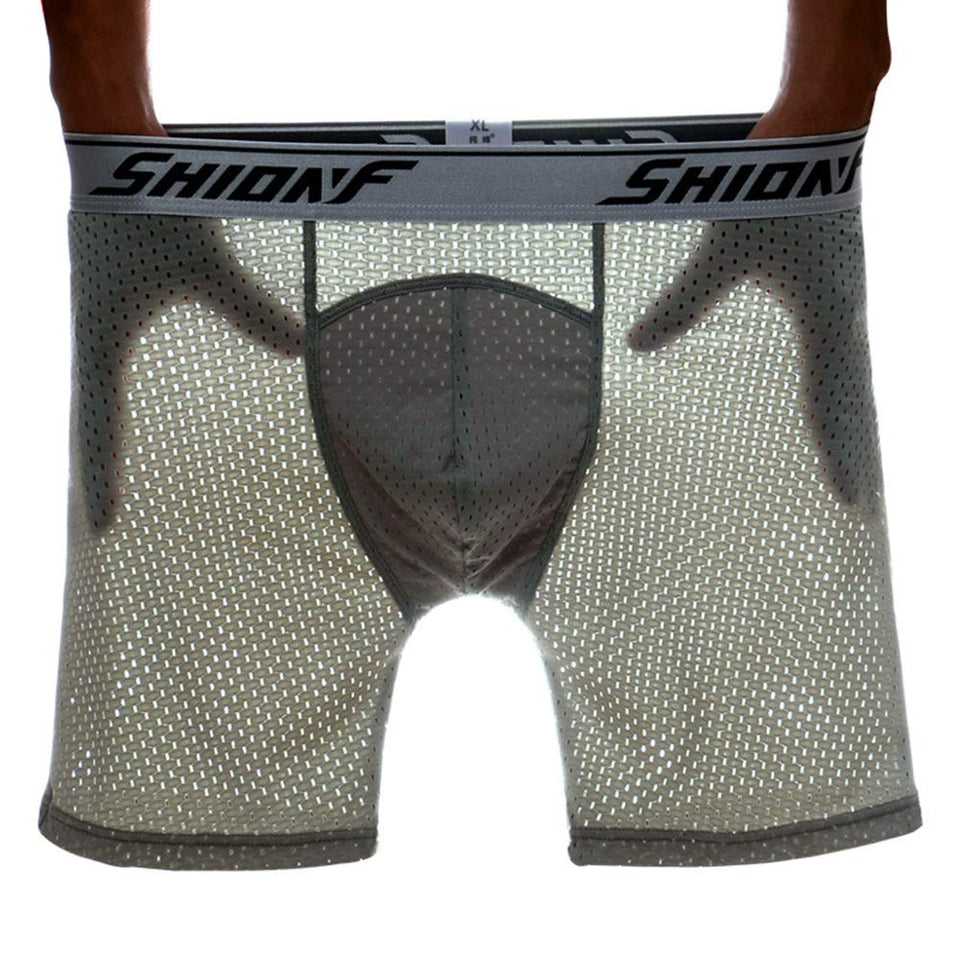 Bragas Deportivas para Hombres Boxer con Agujero De Malla De Hielo para Hombres Plus Piernas De Desgaste De Ajuste Largo Pantalones De Gran Tamaño (5 Piezas),XXXL